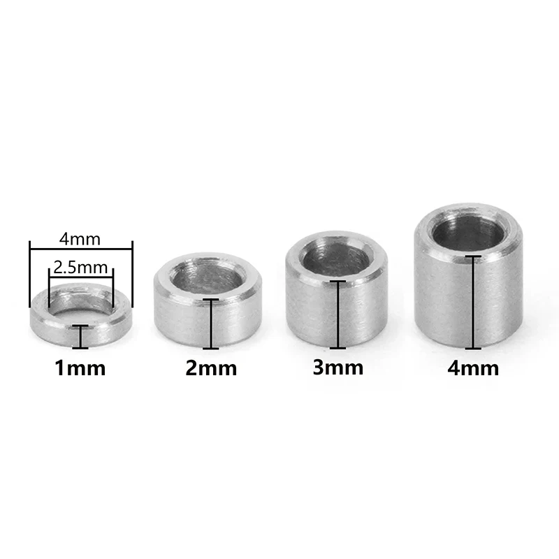 INJORA 80pcs M2.5 Flat Stainless Steel Spacers Washers Shims for TRX4M / scx24 custom mods