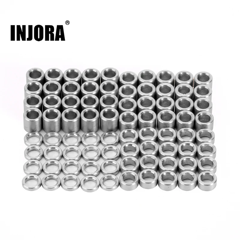 INJORA 80pcs M2.5 Flat Stainless Steel Spacers Washers Shims for TRX4M / scx24 custom mods - Image 2